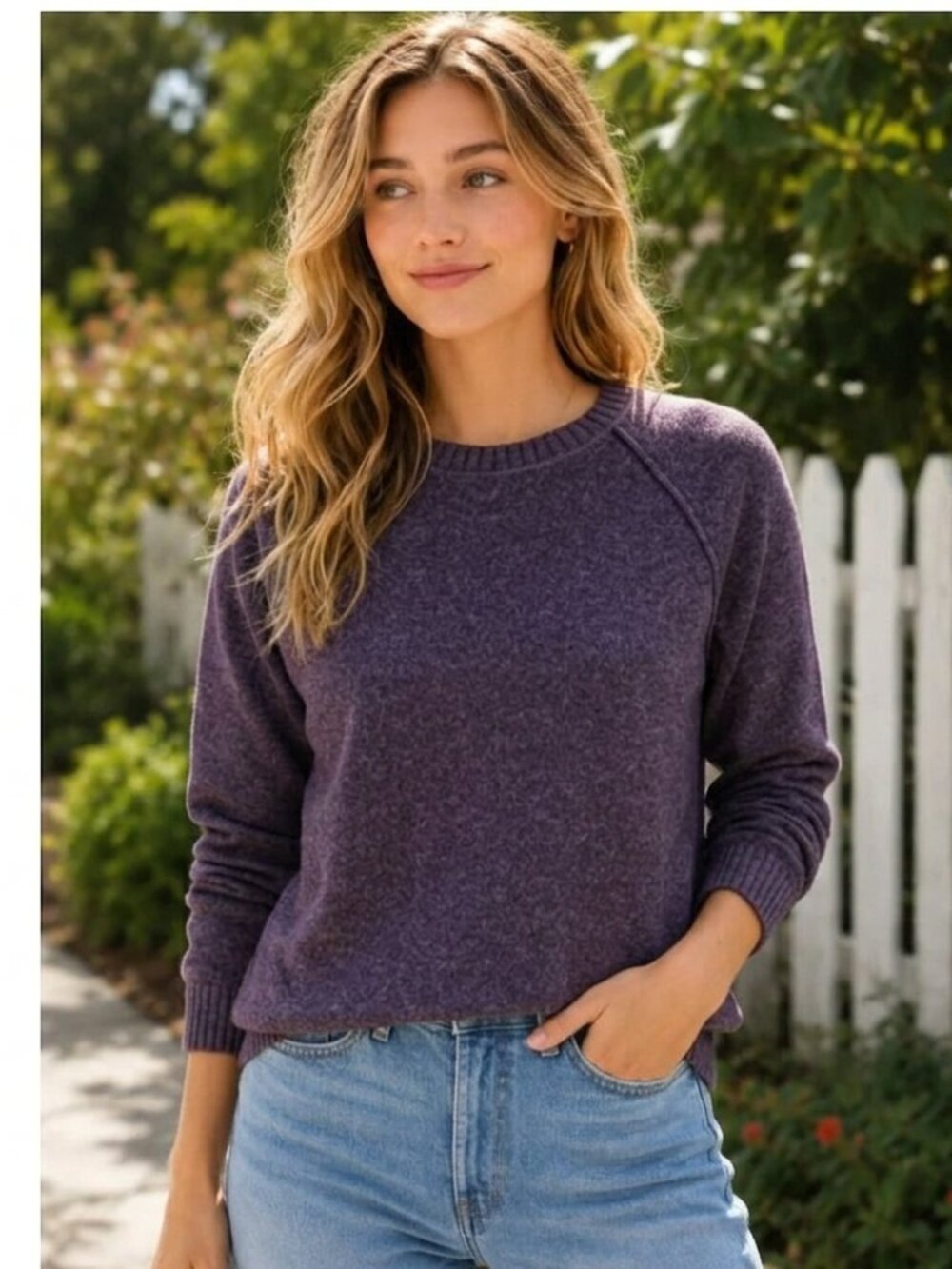 Abercrombie & Fitch Plum Purple Raglan Sleeve Classic Sweater Size XXL